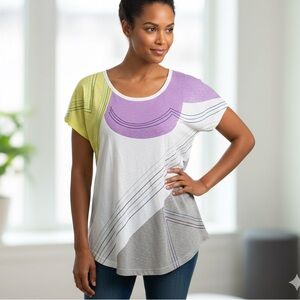 NWT Esley Anthropologie Boho Abstract Embroidered Tie Back Top Size Small